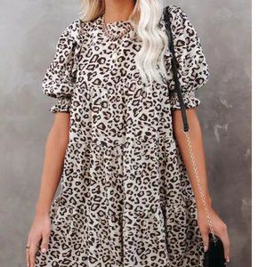 Vici Leopard Babydoll Dress - Size Med